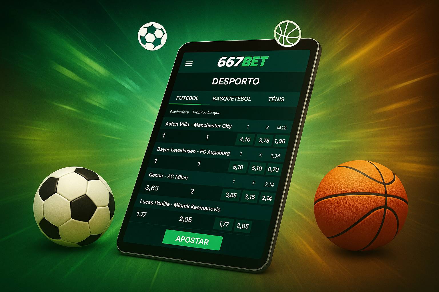 Aposte em apostas esportivas no cassino online 667BET