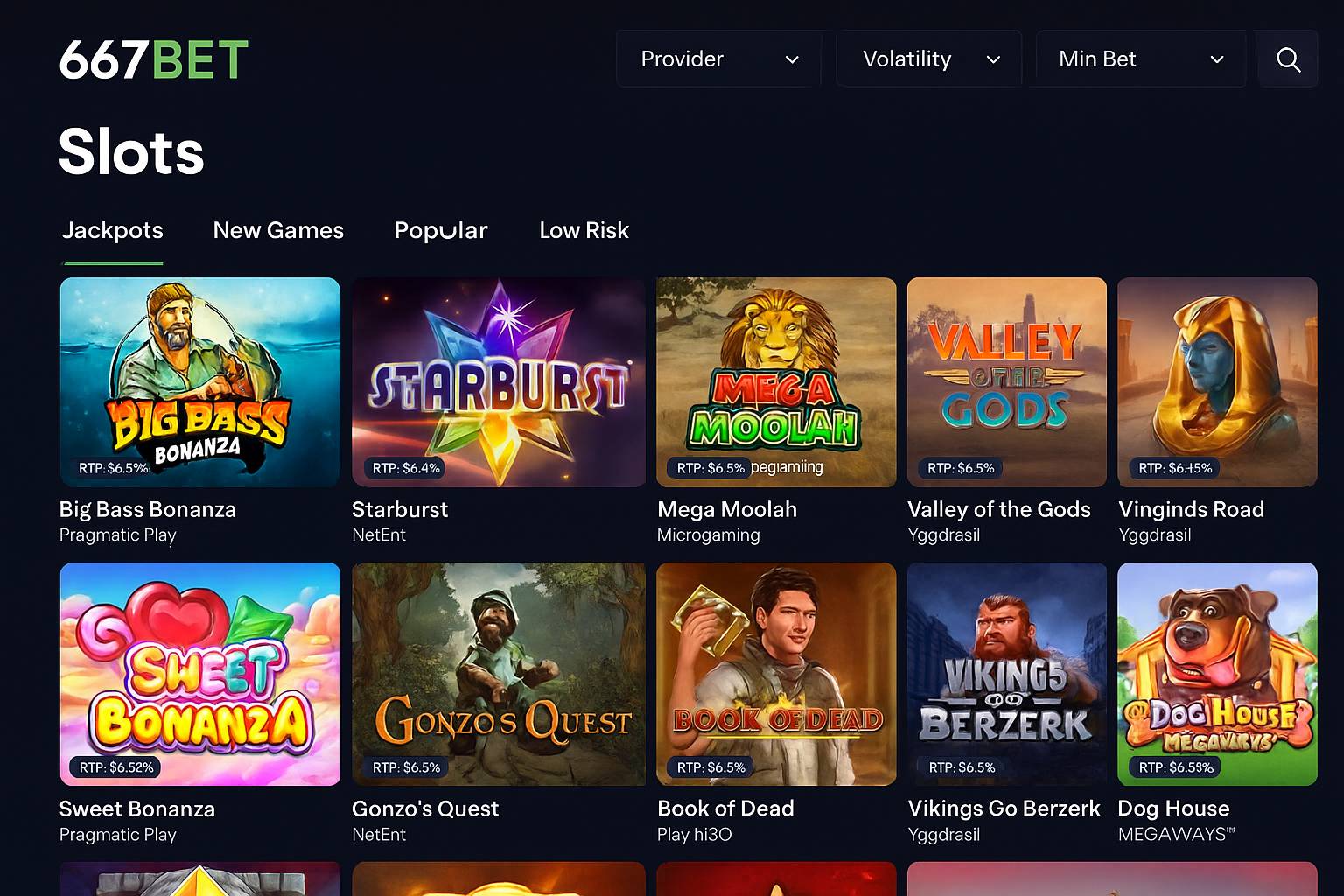 Jogos de Slot no Casino Online 667BET